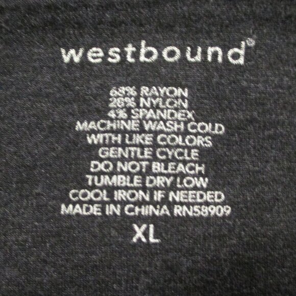 Westbound leggings pull on charcoal color soft & stretchy size XL - Picture 3 of 6